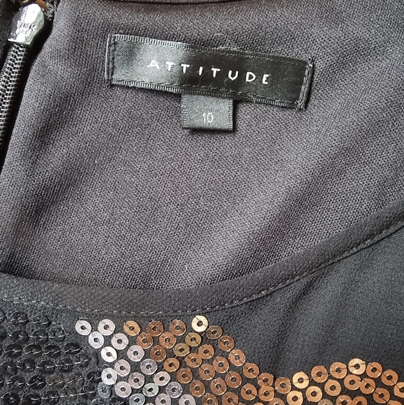 Retro 1920’s Art Deco Flapper Spangled Tasseled Sequined Black Dress Size 10 - Picture 8 of 13